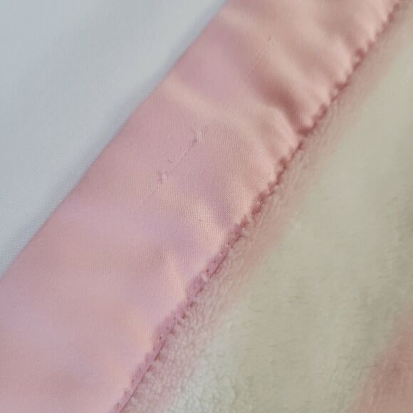 2018 Gymboree Plush Baby Security Blanket Pink White Stripes Satin Trim 30”x30” - Picture 9 of 12